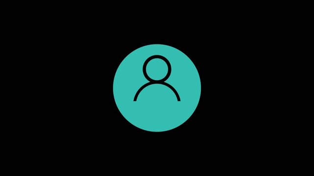 Profile  account icon. profile, user icon. people icon on black, green background.Communication man profile icon. User profile account. Profile icon animation. Man profile icon. 4k