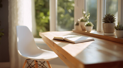 Sunlit Workspace: Serene Productivity