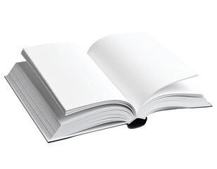 Open Book with Turning Pages, Dynamic Motion Effect, Transparent PNG