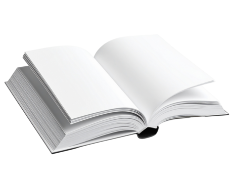 Open Book with Turning Pages, Dynamic Motion Effect, Transparent PNG