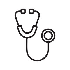 Black outline stethoscope medical instrument healthcare doctor