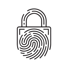 Fingerprint lock security symbol biometric identification
