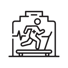Person running on treadmill with heart monitor exercise fitness