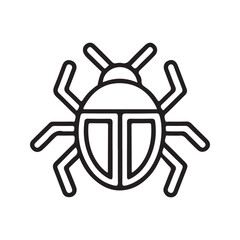 Stylized beetle insect line art outline