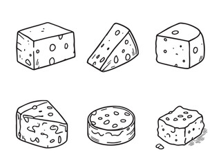 cheese block sketch vector