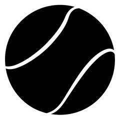 Simple silhouette of a tennis ball isolated on white background