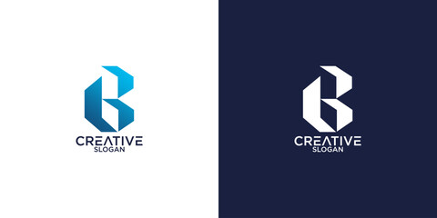 letter b abstract monogram logo vector design