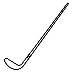 Clean line art of a hockey stick with wrapped tape isolated on white background