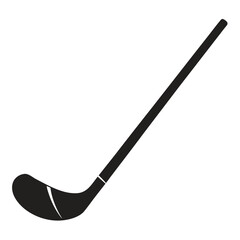 Classic hockey stick silhouette isolated on white background