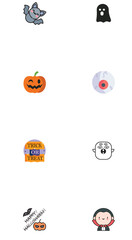 Halloween Pumpkin Vector Icon Set for Web Design and Decoration