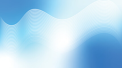 Abstract blue gradient background with shining wave lines and smooth curves for banner design
