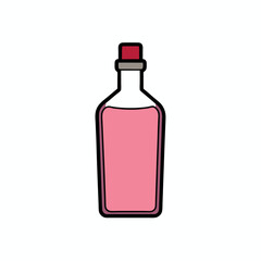 Bottle of Rose Water Vector Illustration for Skincare and Herbal Concept
