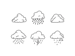 cloud simple line art collection
