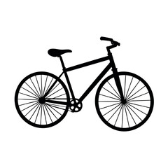Fototapeta premium Two wheeled bicycle with thin racing tires Silhouette Vector illustration