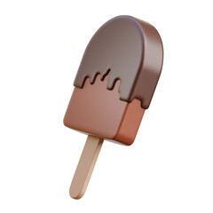 Brown 3d icon Chocolate Popsicle illustration