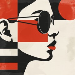 The illustration combines bold, modern design elements with a minimalist aesthetic, creating a chic and contemporary look.