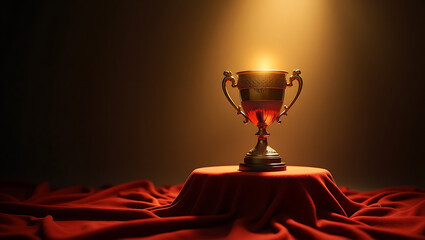 gold cup on a red background