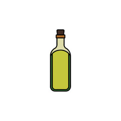Glass Bottle of Olive Oil Vector Illustration for Mediterranean Cooking