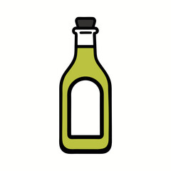 Olive Oil Bottle with Halal Label Vector Illustration for Healthy Cooking