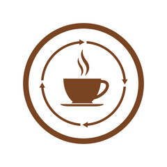 Cup of coffee icon isolated on transparent background