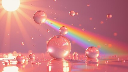 The artistic landscape of pink rainbow