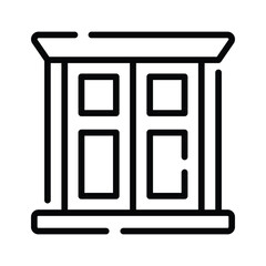 An editable outline icon of modern house window
