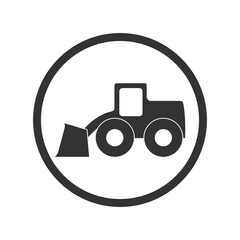 Loader truck circle icon isolated on transparent background