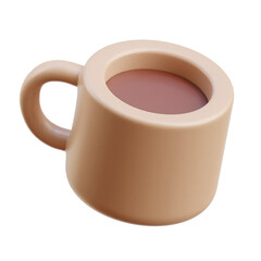 Brown 3d icon Sliced Hot Chocolate illustration