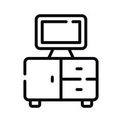 Well designed outline icon of lcd display table