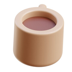 Brown 3d icon Sliced Hot Chocolate illustration