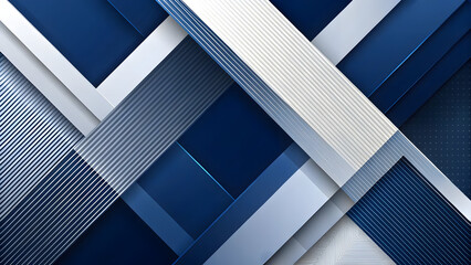 Geometric Abstract Composition with Layered Blue and Gray Shapes"