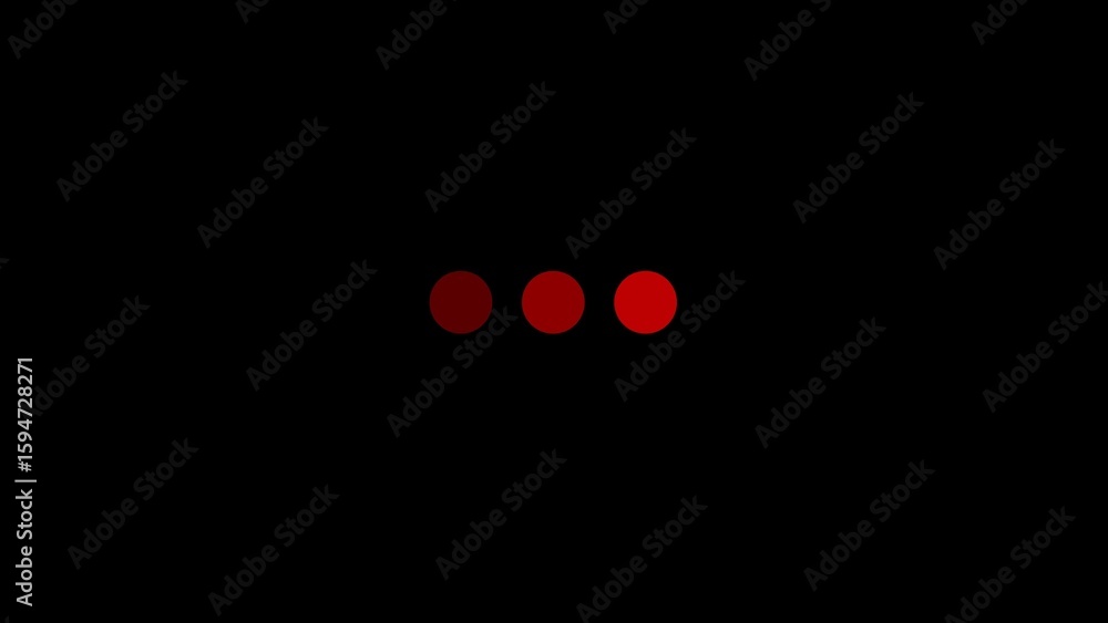 Poster three red dots in a row on black background circles