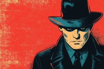 Man wearing hat and trench coat image