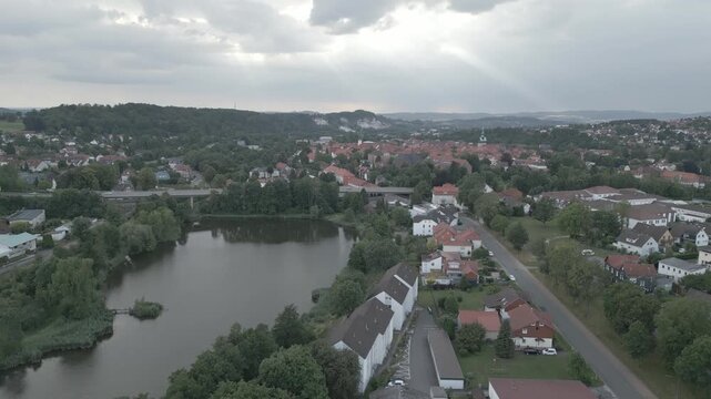 Osterode am Harz from Above .Stunning Aerial Views of the City and Lake