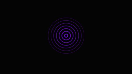 Concentric Purple Circles on Black Background abstract