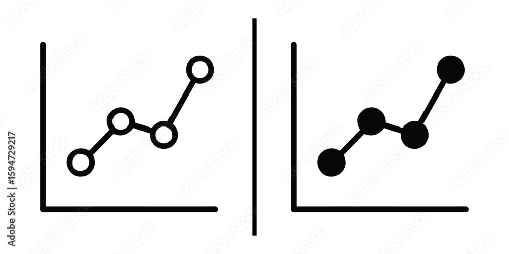 Poster data comparison: a side-by-side representation of two line graphs, each illustrating a different tre