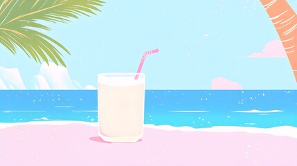 Cool drinks on the summer beach