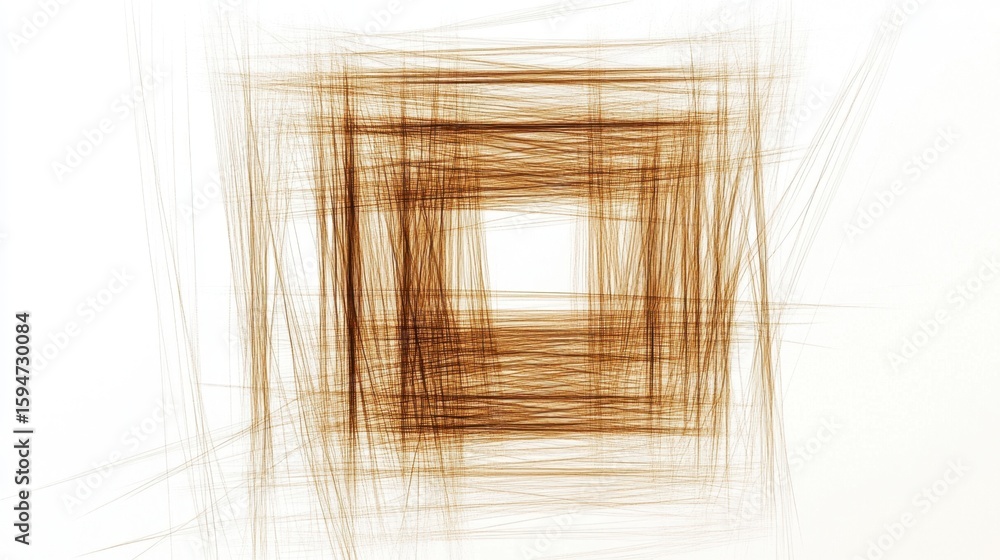 Poster abstract lines forming geometric pattern with warm brown tones on white background