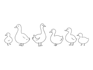 Classic Duck Outline Vector Art