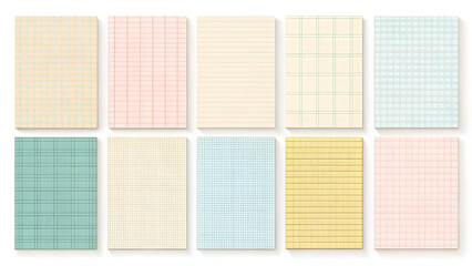 Colorful Grid Pattern Collection on Paper Sheets for Design Use"