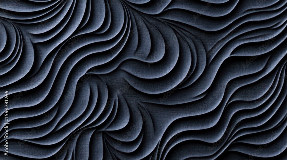 Poster elegant dark abstract waves with smooth textures in modern design style