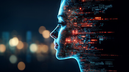 Ai chatbots transforming customer service with natural language processing technology urban environment futuristic viewpoint
