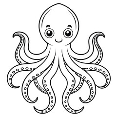 Friendly Octopus with Big Eyes – Fun Ocean Animal Artwork