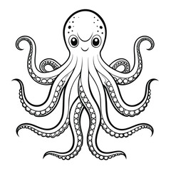 OctoPus Line Art Vector Icon on White