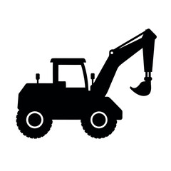 Naklejka premium Heavy earthmover vehicle used for construction Silhouette Vector illustration