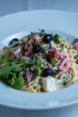 Spaghetti Salad with Olive Salami