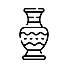 A stylish outline icon of decorative flower vase