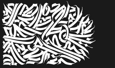 Abstract hand drawn brush line concept, ornamental design composition