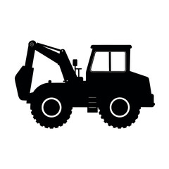 Naklejka premium Earthmoving machine for large site operations Silhouette Vector illustration