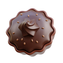 Brown 3d icon Chocolate Cupcake illustration